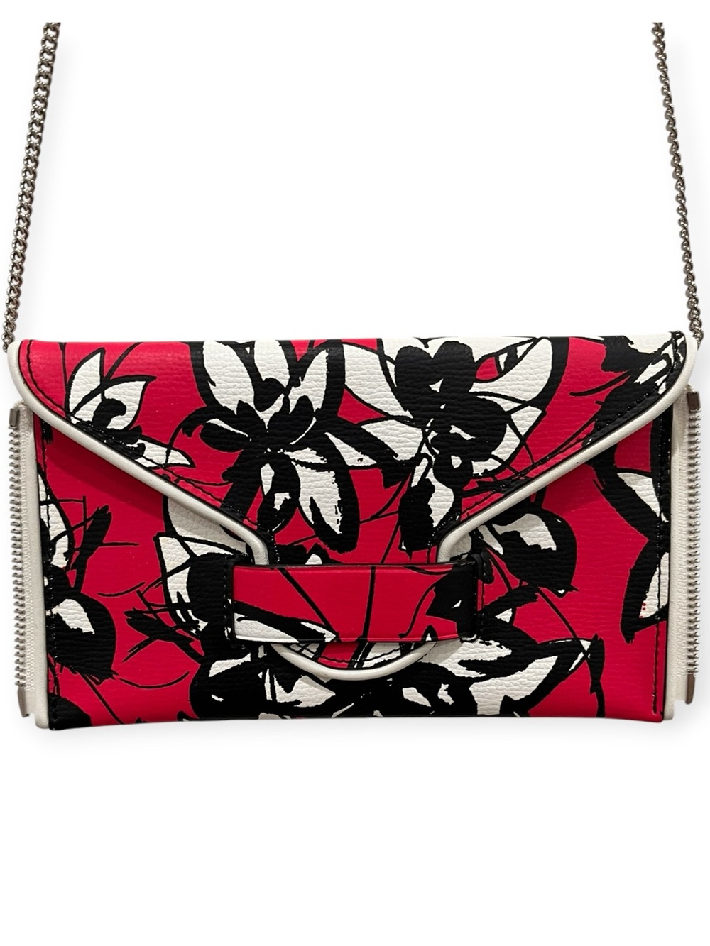 Henri Bendel Uptown Organizer Red Floral Wallet NWOT